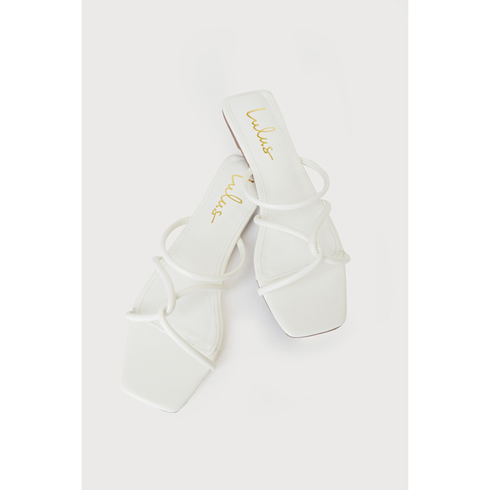 Lulus Loloo White Flat Slide Sandals - Size 7.5